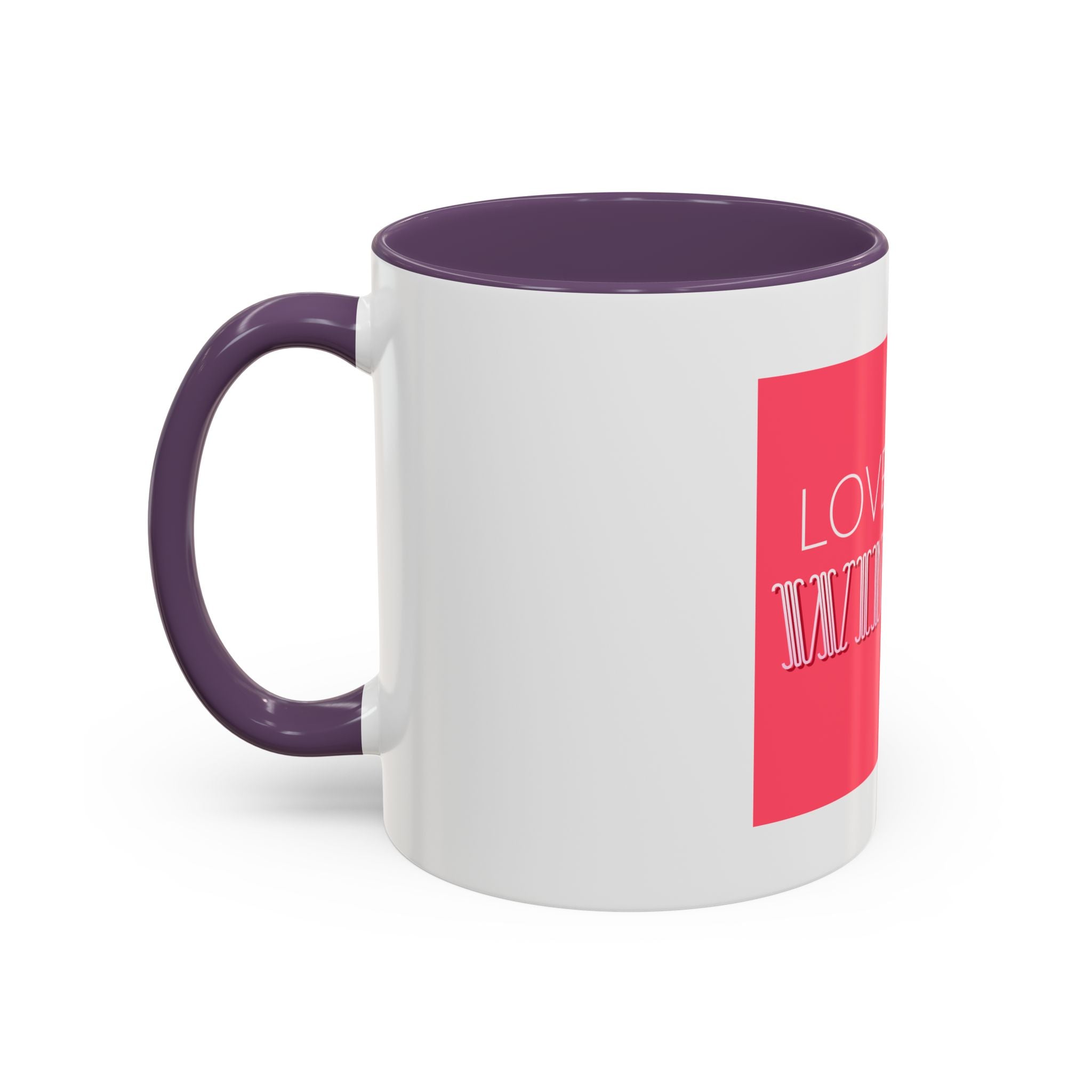 Tasse en Céramique Accentuée love wins- 11 oz & 15 oz, Poignée Ergonomique, Sans Plomb & BPA