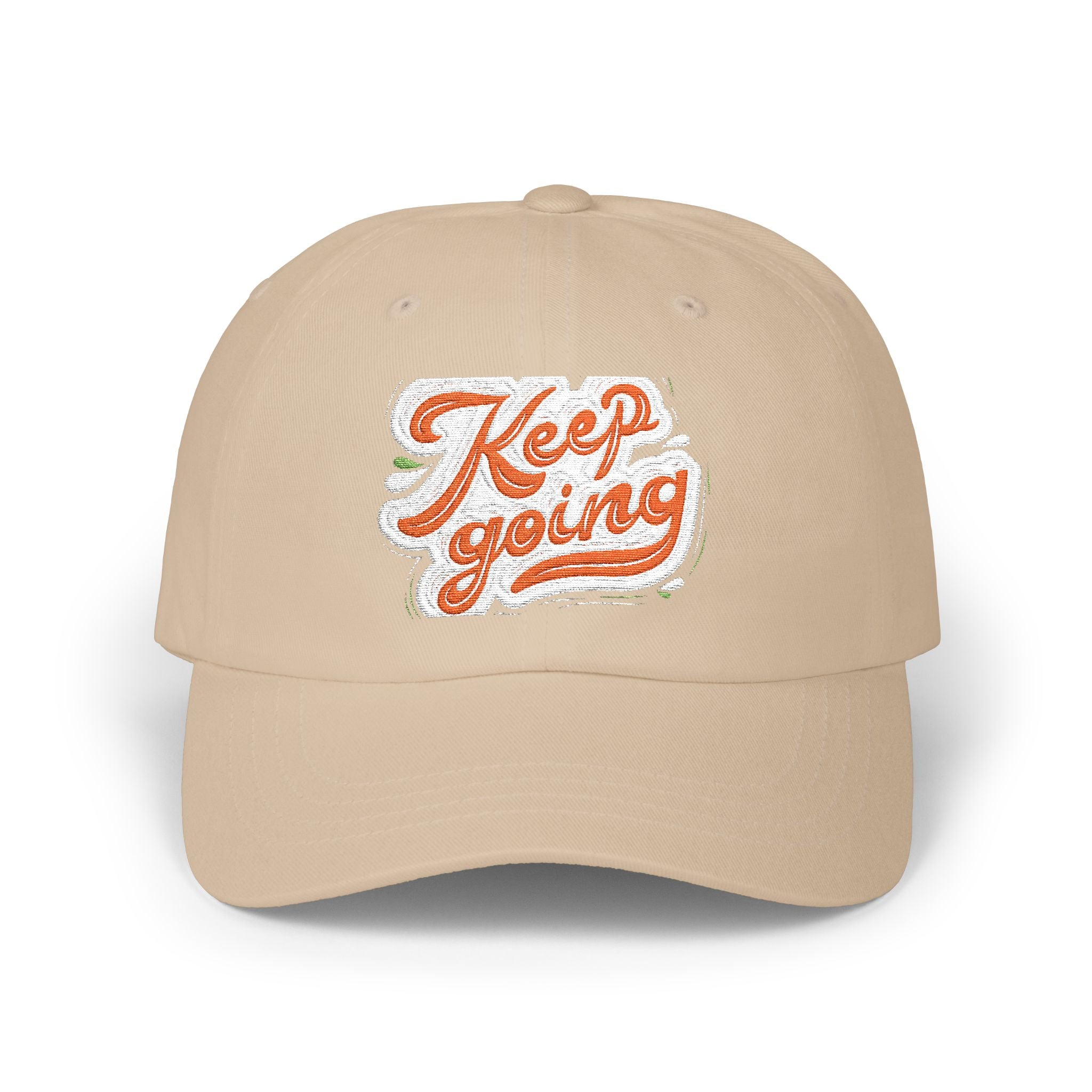 Keep Going Classic Dad Cap - Motivational Hat for Everyday Wear, Gift for Dad, Casual Style, Summer Accessory, Outdoor Cap. Embroidered Text