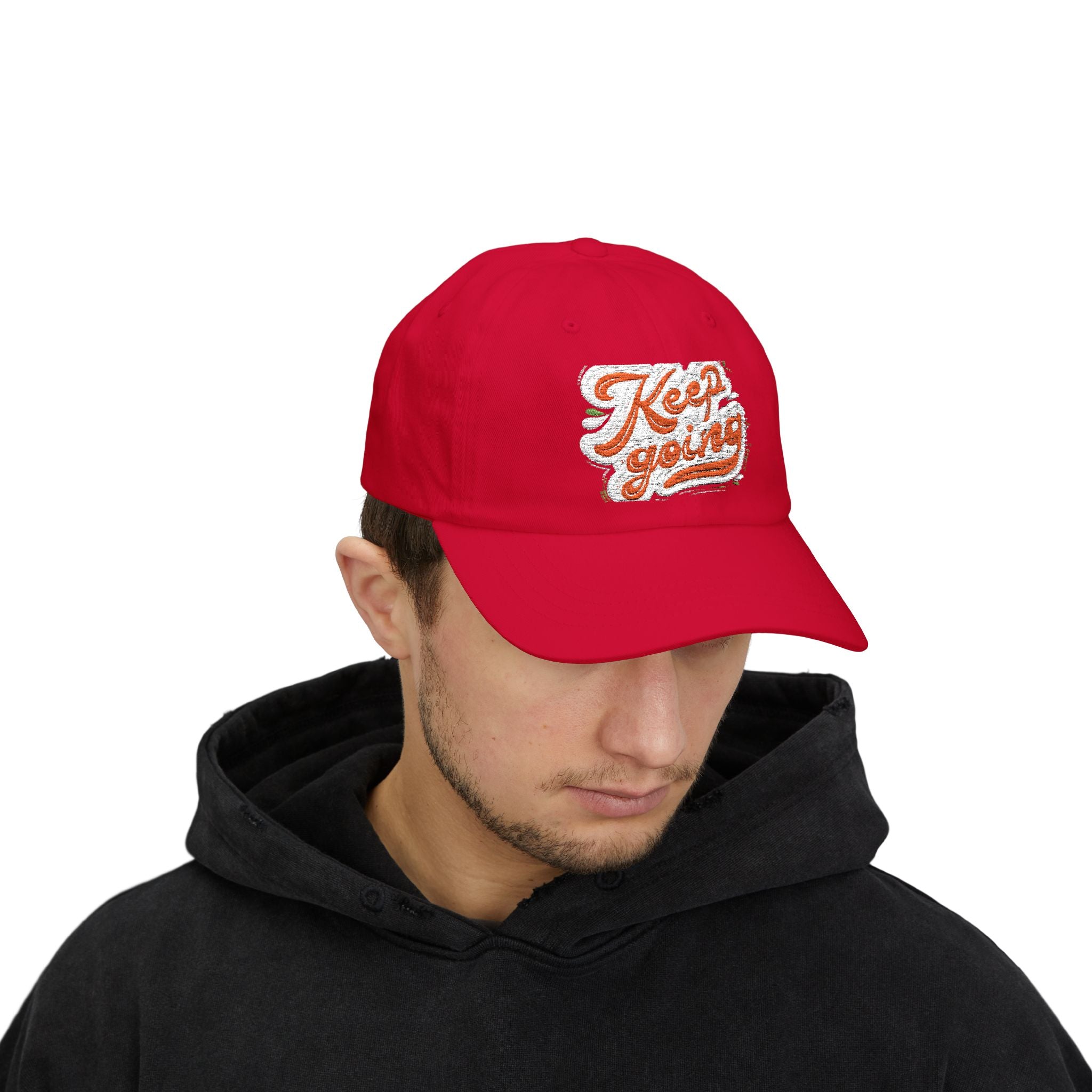 Keep Going Classic Dad Cap - Motivational Hat for Everyday Wear, Gift for Dad, Casual Style, Summer Accessory, Outdoor Cap. Embroidered Text