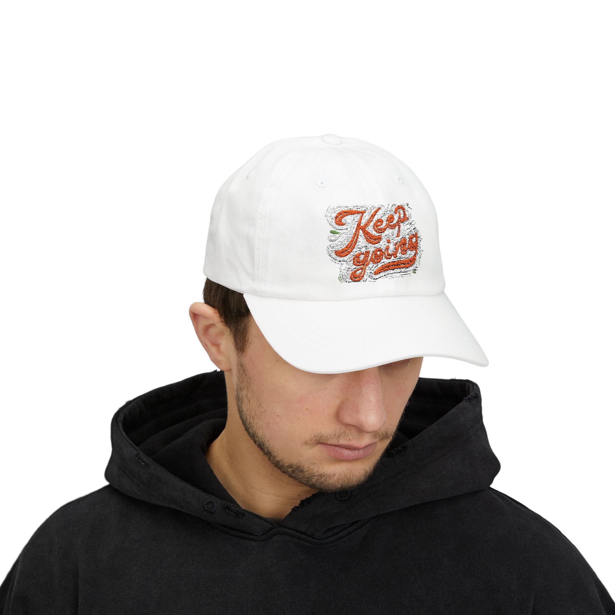 Keep Going Classic Dad Cap - Motivational Hat for Everyday Wear, Gift for Dad, Casual Style, Summer Accessory, Outdoor Cap. Embroidered Text