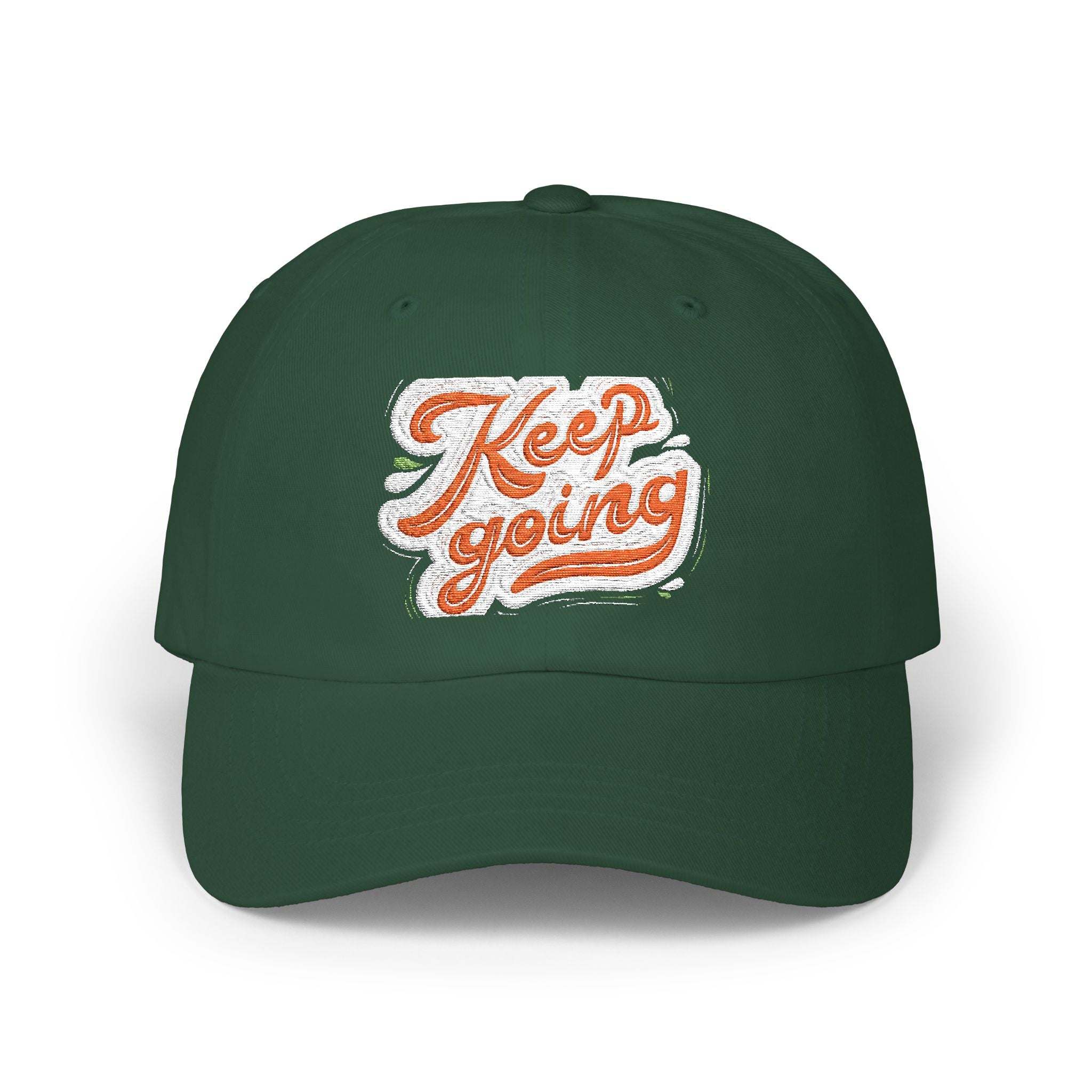 Keep Going Classic Dad Cap - Motivational Hat for Everyday Wear, Gift for Dad, Casual Style, Summer Accessory, Outdoor Cap. Embroidered Text