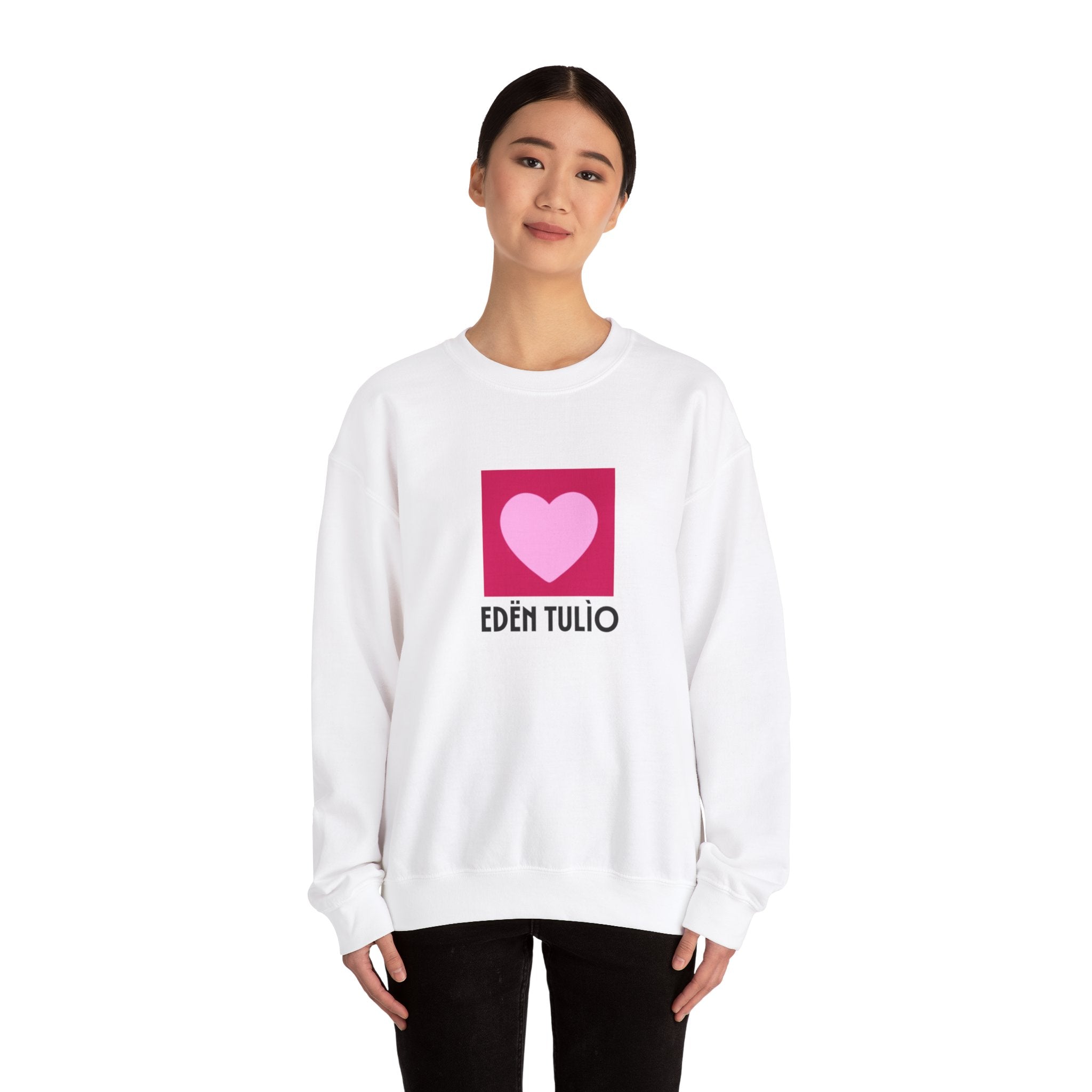 Sweat-shirt Ras du Cou coeur Eden Tulio Unisexe en Mélange Épais coton et polyester