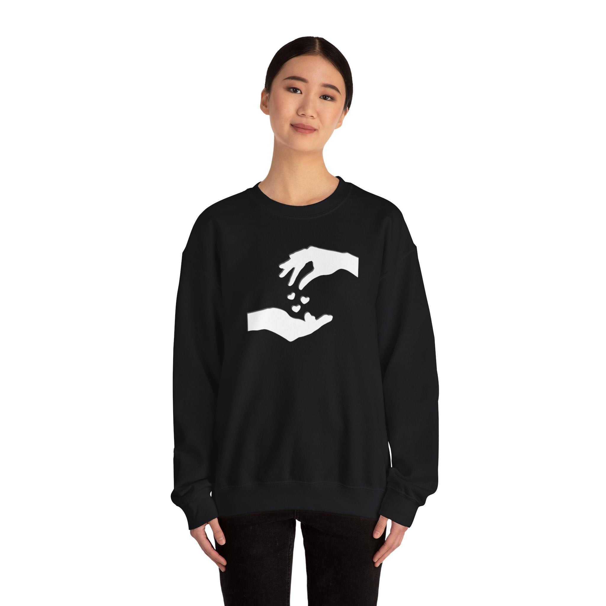 Sweatshirt Unisexe Confortable Mélange équilibré de 50% coton et 50% polyester "hands love"