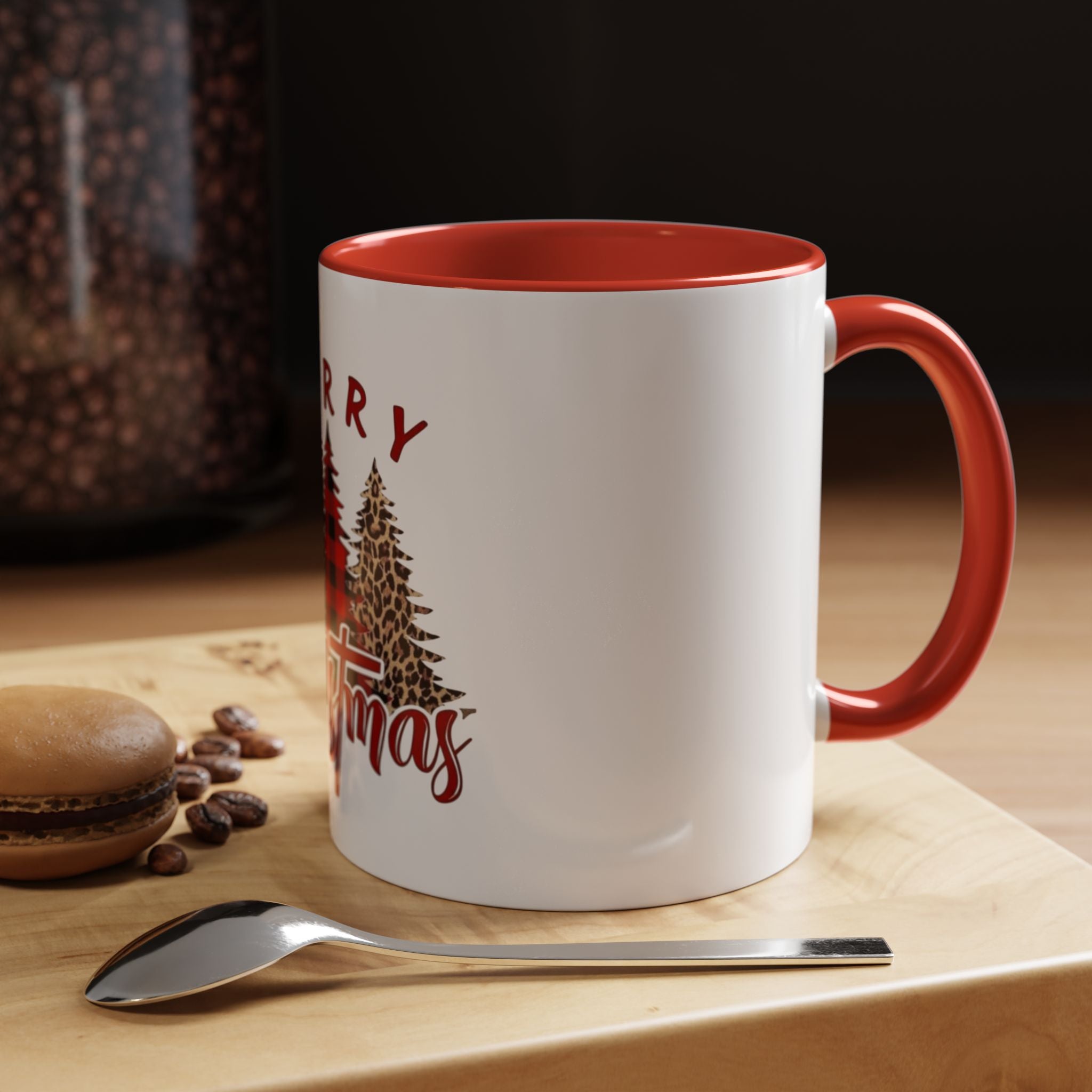 Tasse en Céramique Accentuée sapin de noel - 11 oz & 15 oz, Poignée Ergonomique, Sans Plomb & BPA
