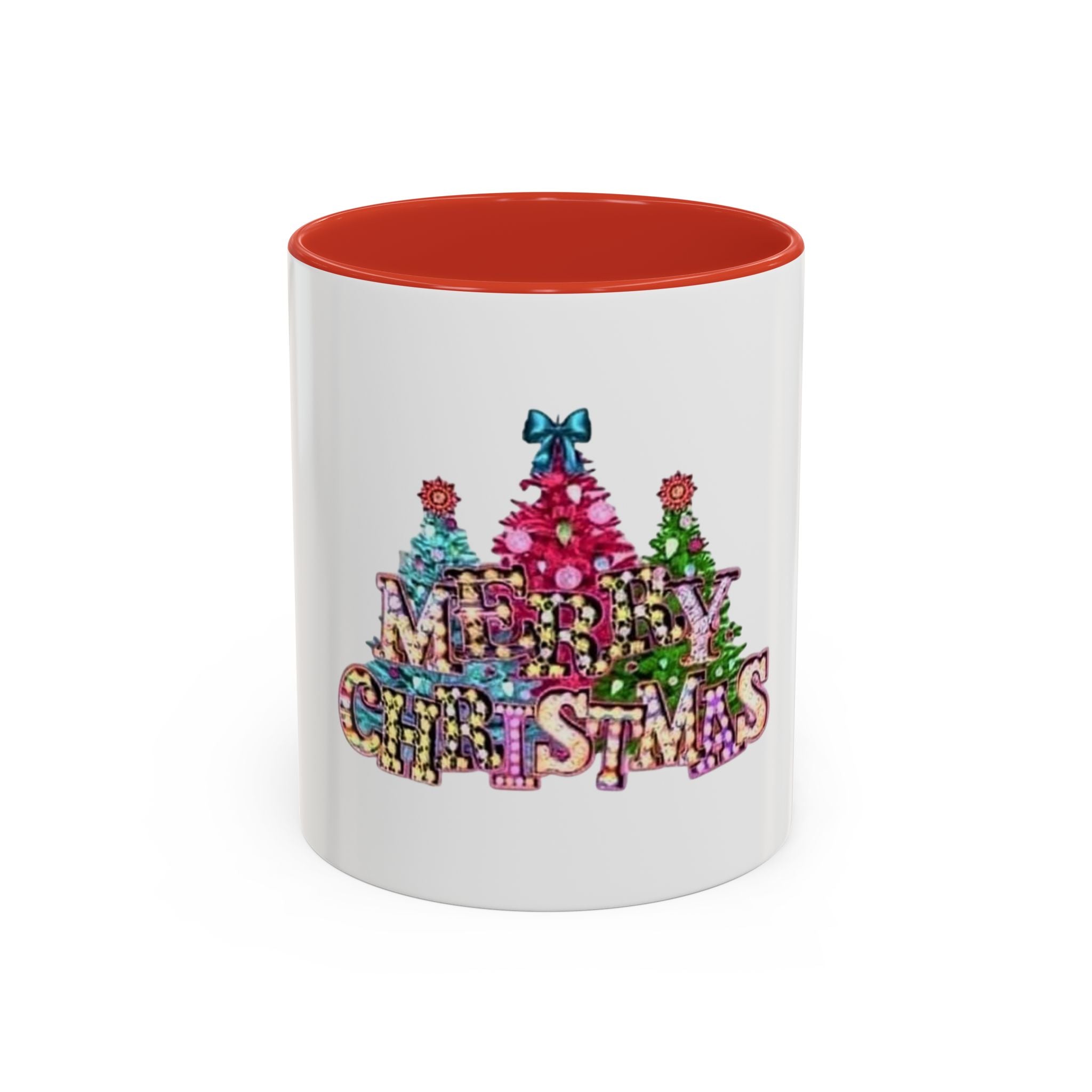 Tasse en Céramique Accentuée Merry christmas- 11 oz & 15 oz, Poignée Ergonomique, Sans Plomb & BPA