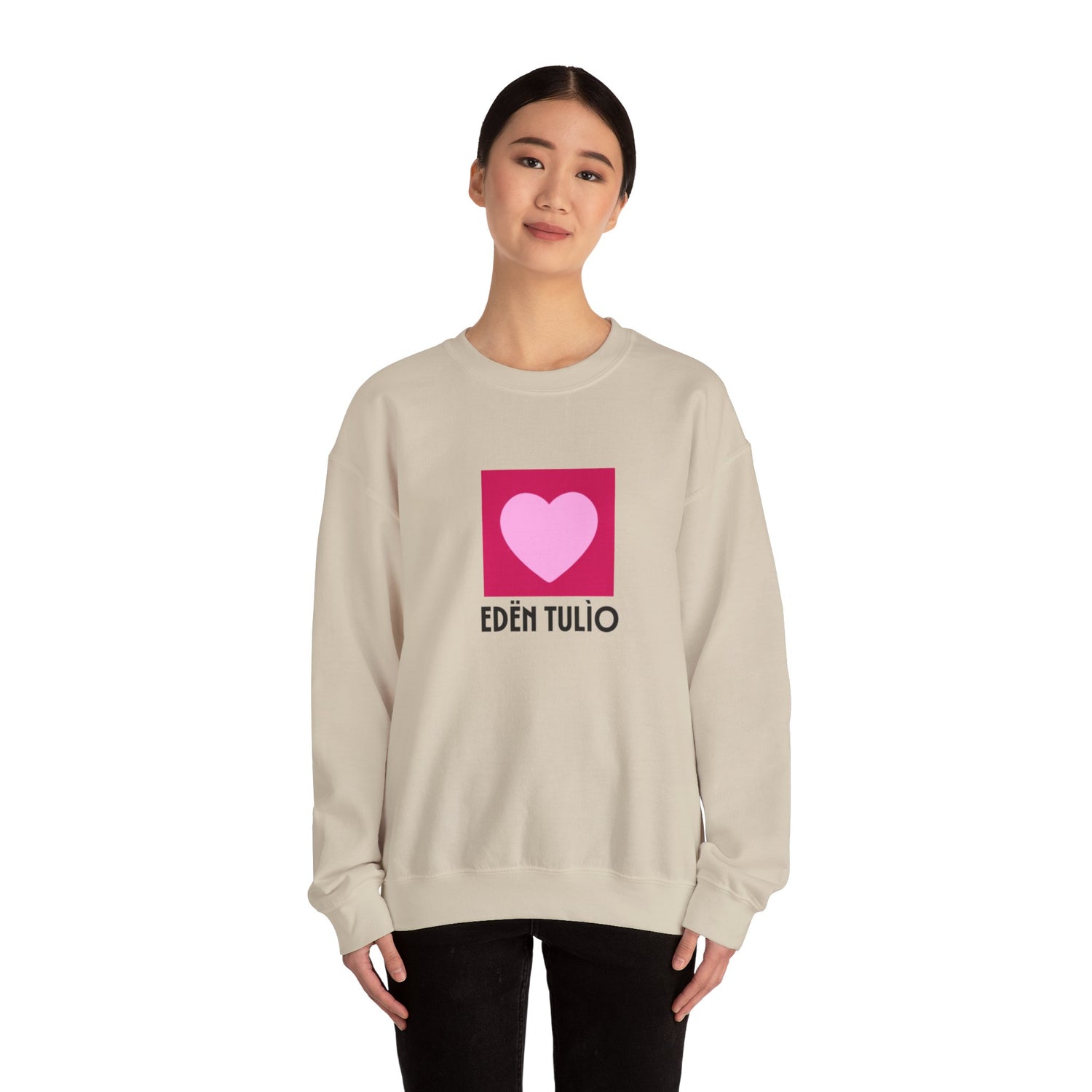 Sweat-shirt Ras du Cou coeur  Eden Tulio Unisexe en Mélange Épais coton et polyester