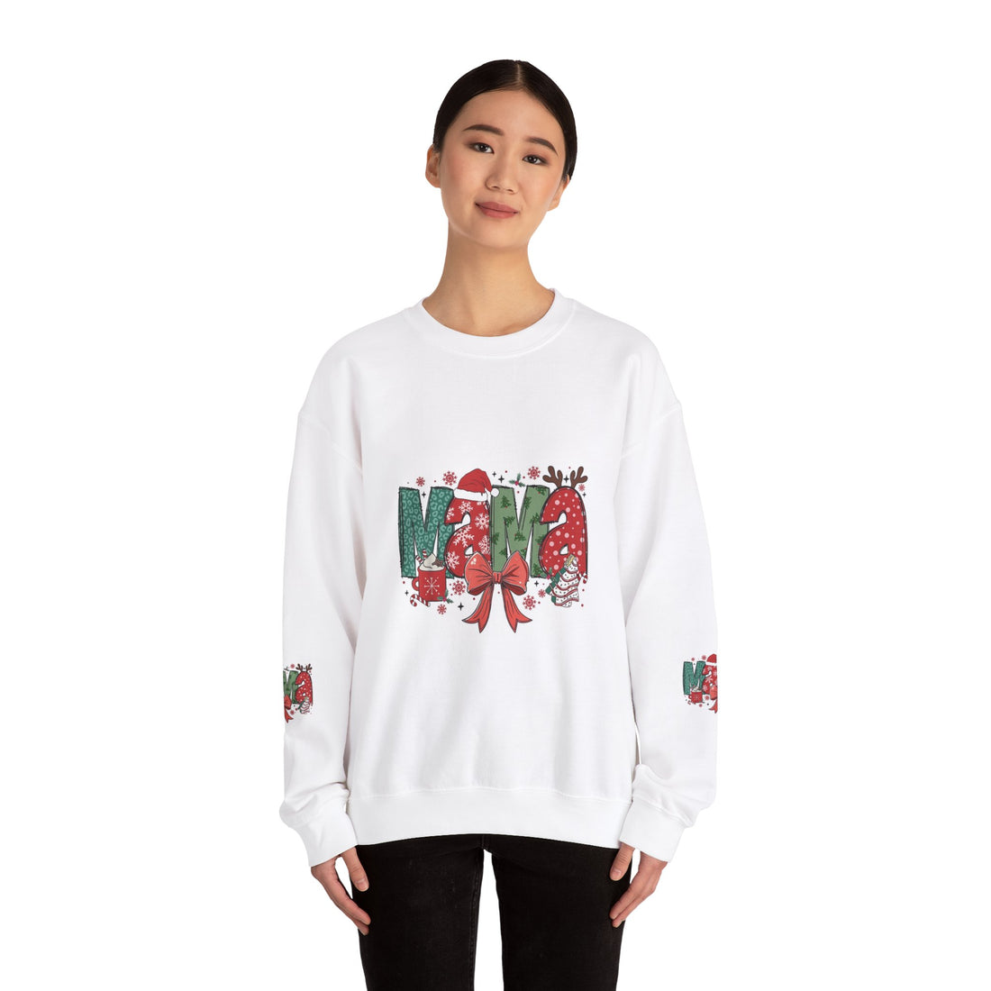 Sweat-shirt à col rond maman en mélange épais 50 % coton et 50 % polyester pour un équilibre parfait entre douceur et durabilité.