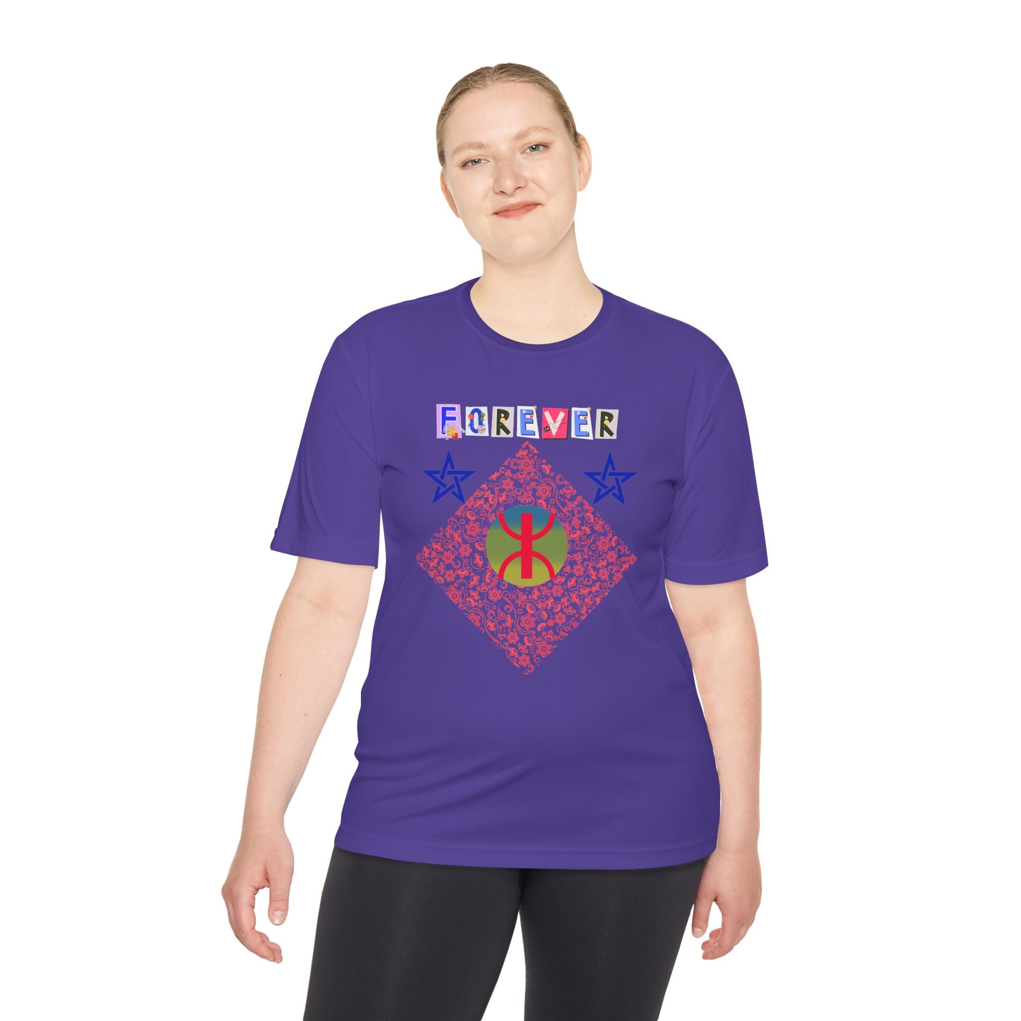 Forever Design Unisex Moisture Wicking Tee, Stylish Activewear, Summer Workout Shirt, Gifts for Fitness Lovers, Casual Comfort Top, Moisture