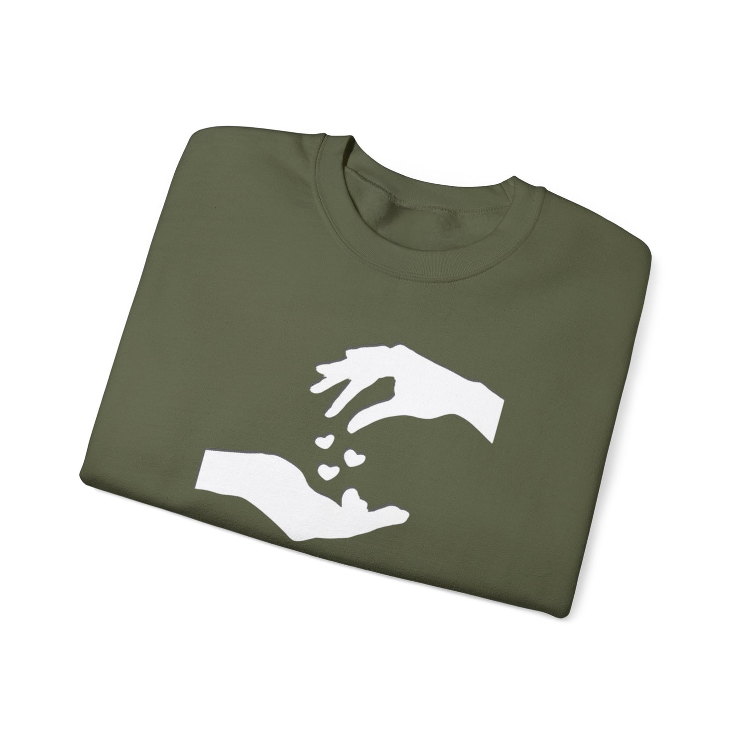 Sweatshirt  Unisexe Confortable  Mélange équilibré de 50% coton et 50% polyester &quot;hands love&quot;
