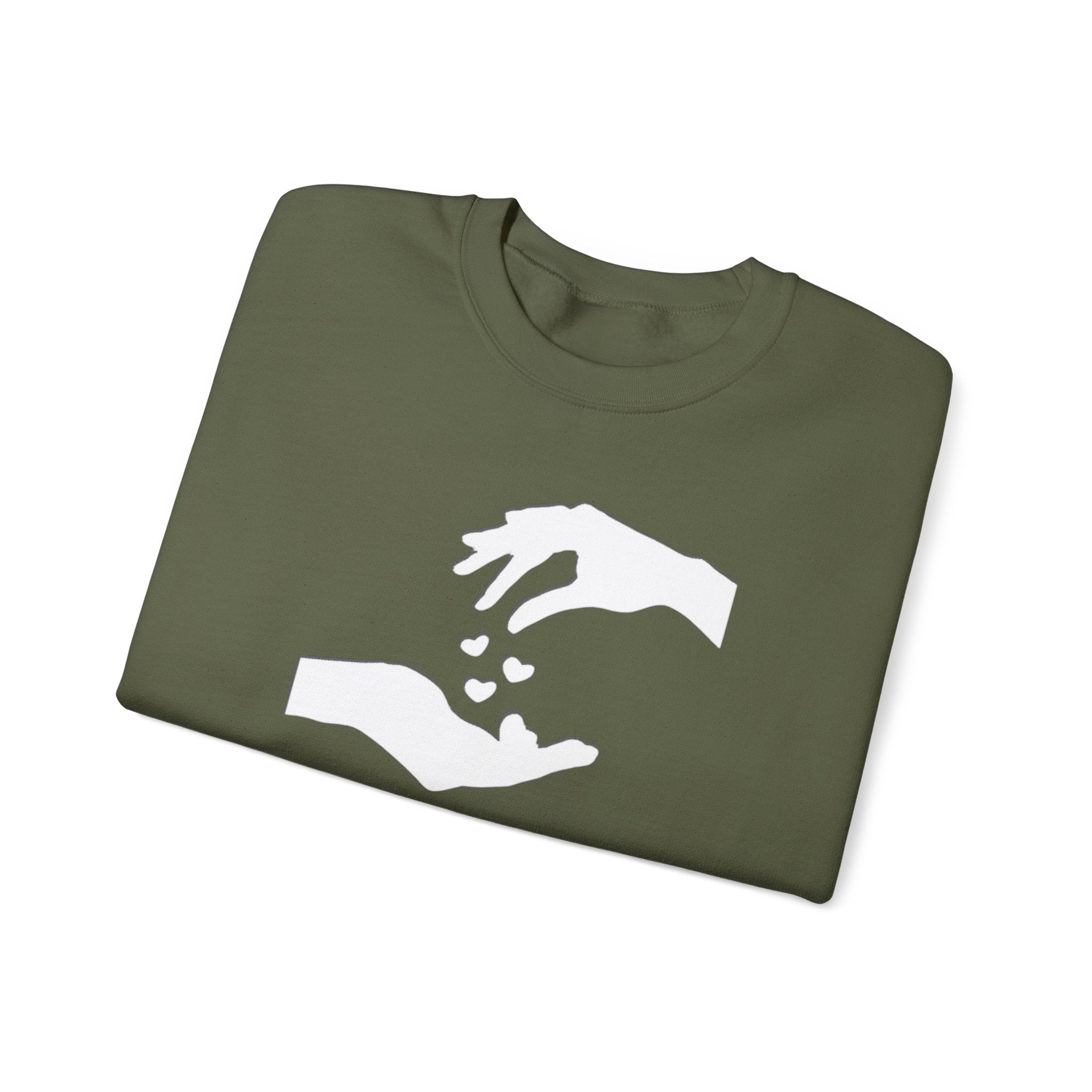 Sweatshirt  Unisexe Confortable  Mélange équilibré de 50% coton et 50% polyester &quot;hands love&quot;