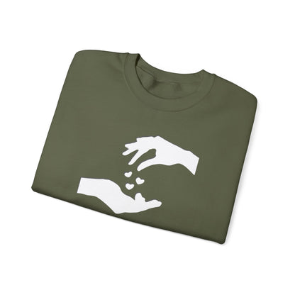 Sweatshirt  Unisexe Confortable  Mélange équilibré de 50% coton et 50% polyester &quot;hands love&quot;