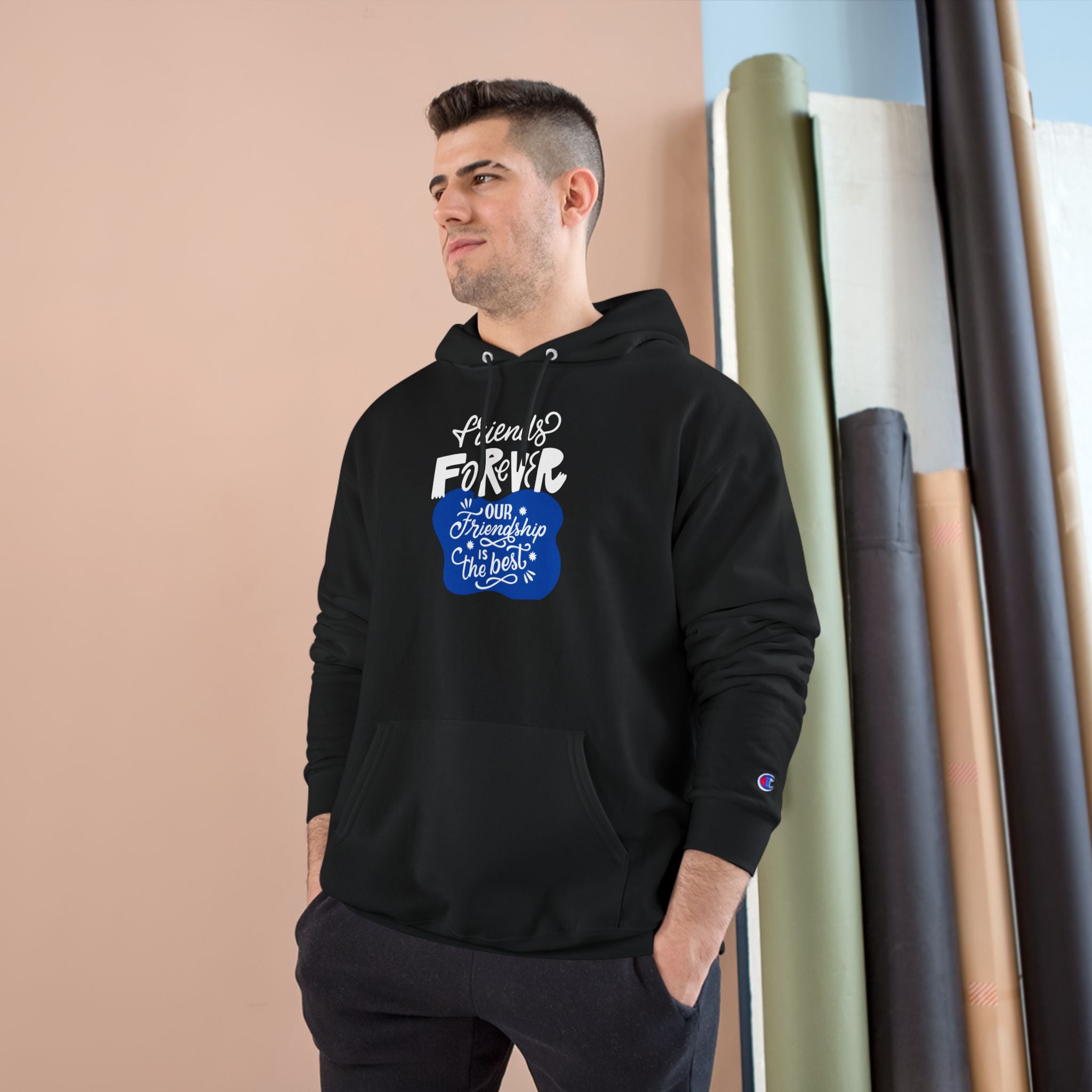 Friendship Champion Hoodie - Motivational Sweatshirt, Gifts for Birthday, Cozy Casual Wear, Celebration, Affirmation Apparel, Best Friend