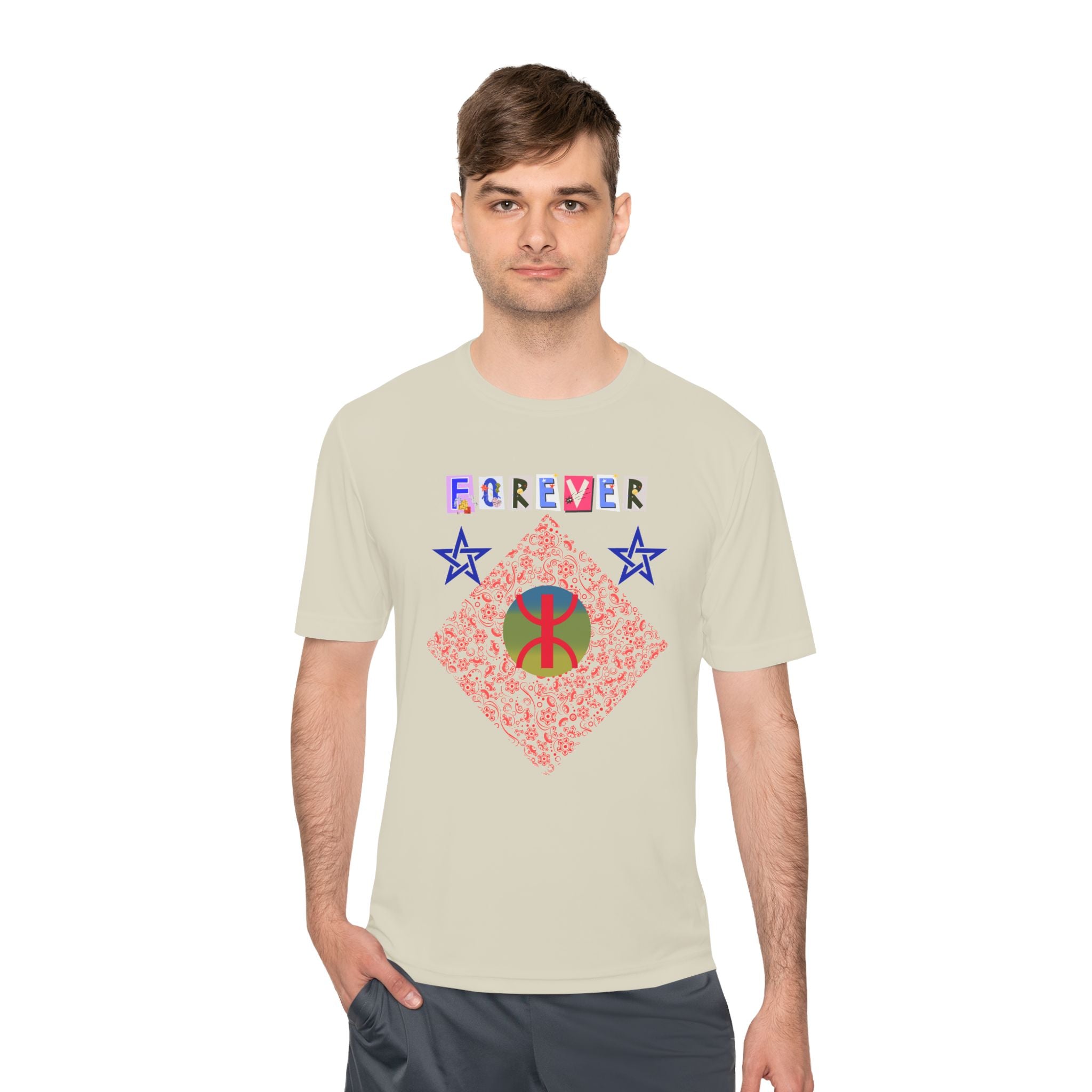 Forever Design Unisex Moisture Wicking Tee, Stylish Activewear, Summer Workout Shirt, Gifts for Fitness Lovers, Casual Comfort Top, Moisture