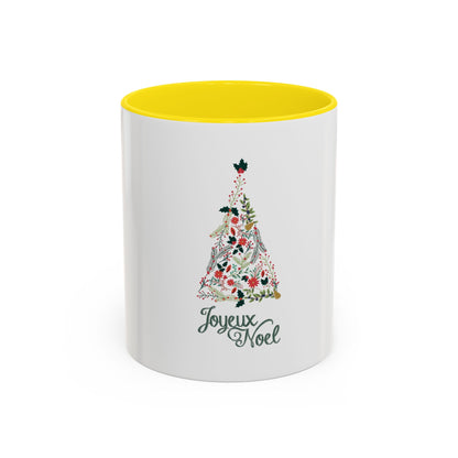 Tasse en Céramique Accentuée sapin joyeux noel - 11 oz &amp; 15 oz, Poignée Ergonomique, Sans Plomb &amp; BPA
