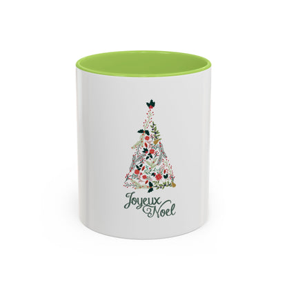 Tasse en Céramique Accentuée sapin joyeux noel - 11 oz &amp; 15 oz, Poignée Ergonomique, Sans Plomb &amp; BPA