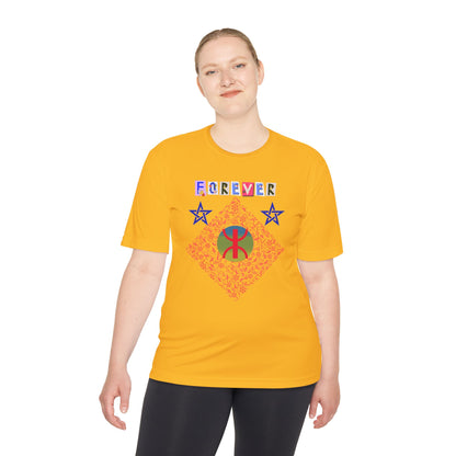 Forever Design Unisex Moisture Wicking Tee, Stylish Activewear, Summer Workout Shirt, Gifts for Fitness Lovers, Casual Comfort Top, Moisture