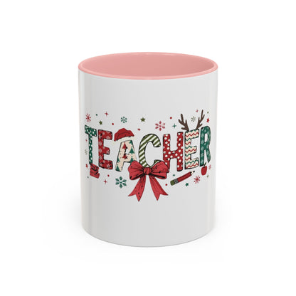 Tasse de Noël teacher en ceramic ,  Mug (11, 15oz)