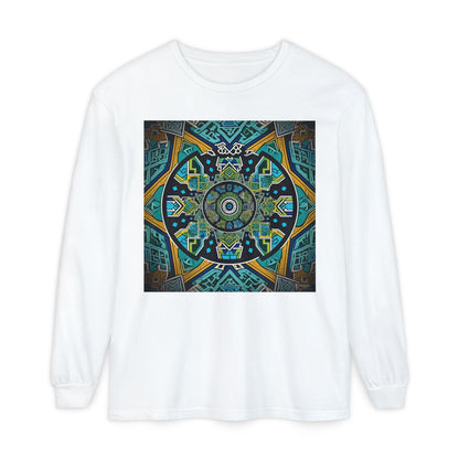 Vibrant Mandala Long Sleeve T-Shirt | Festival Outfit, Casual Wear, Unique Graphic Tee, Gift for Art Lovers, Relaxed Style, Unisex