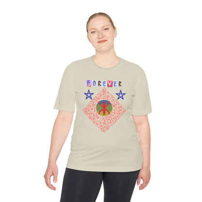 Forever Design Unisex Moisture Wicking Tee, Stylish Activewear, Summer Workout Shirt, Gifts for Fitness Lovers, Casual Comfort Top, Moisture
