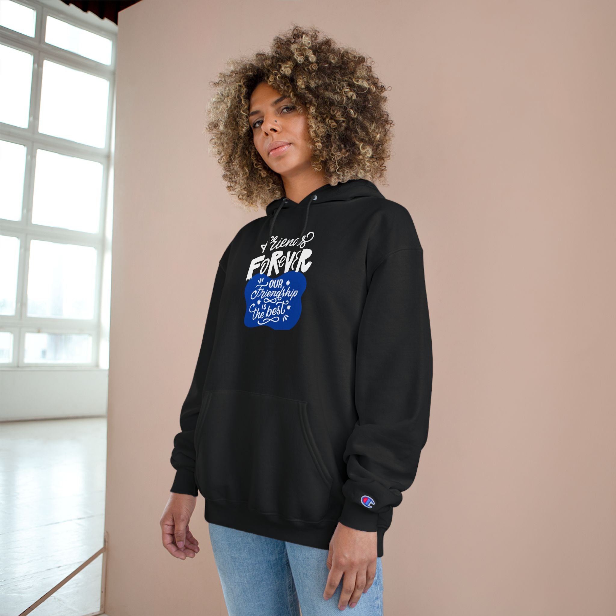 Friendship Champion Hoodie - Motivational Sweatshirt, Gifts for Birthday, Cozy Casual Wear, Celebration, Affirmation Apparel, Best Friend