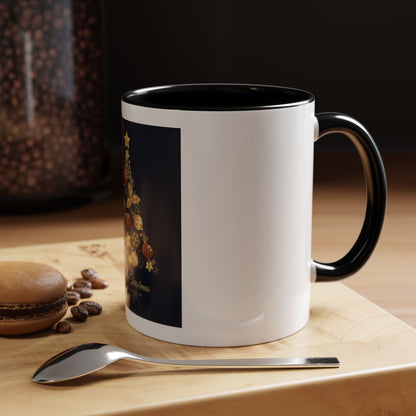 Tasse en Céramique Accentuée Black - 11 oz &amp; 15 oz, Poignée Ergonomique, Sans Plomb &amp; BPA