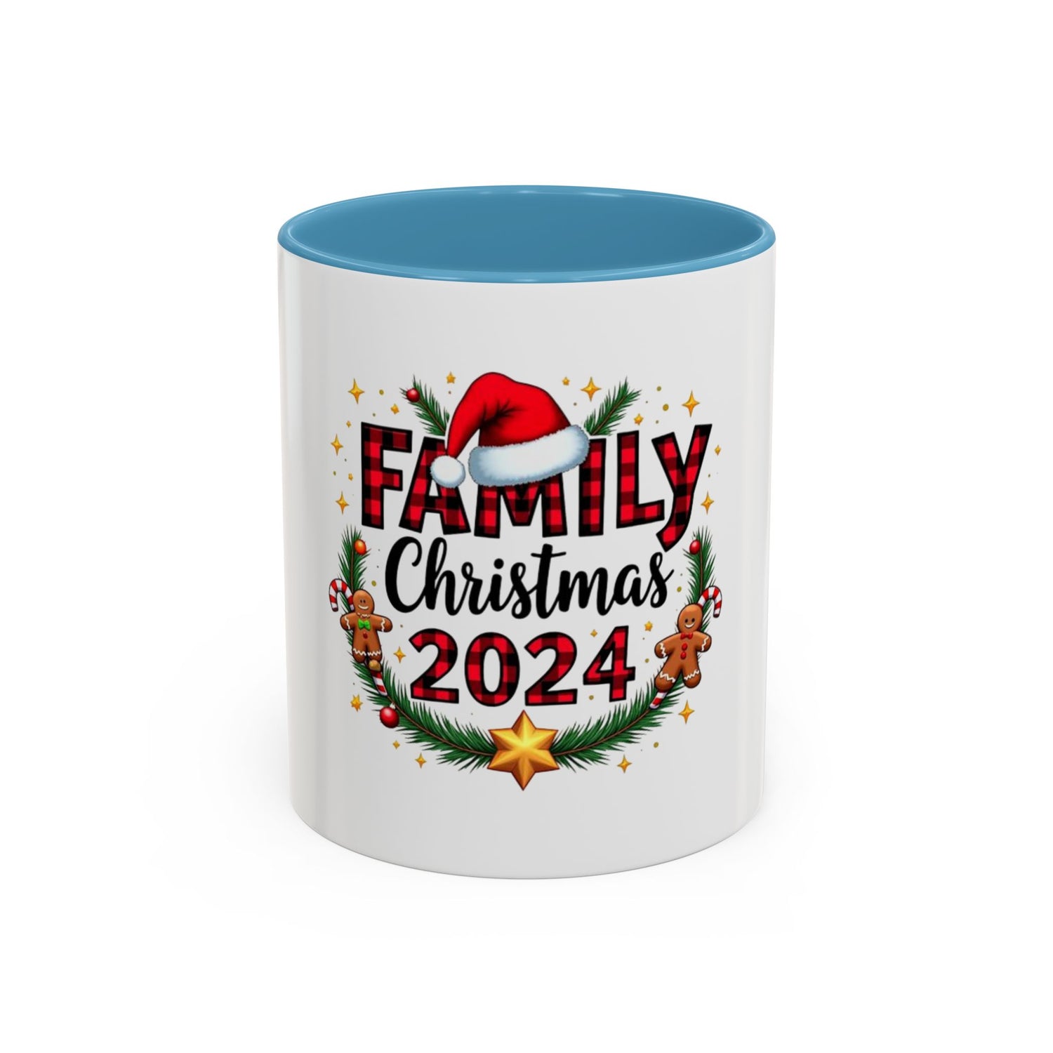 Tasse en Céramique Accentuée family christmas - 11 oz &amp; 15 oz, Poignée Ergonomique, Sans Plomb &amp; BPA