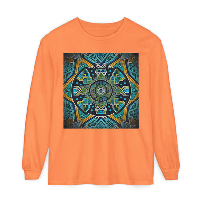 Vibrant Mandala Long Sleeve T-Shirt | Festival Outfit, Casual Wear, Unique Graphic Tee, Gift for Art Lovers, Relaxed Style, Unisex