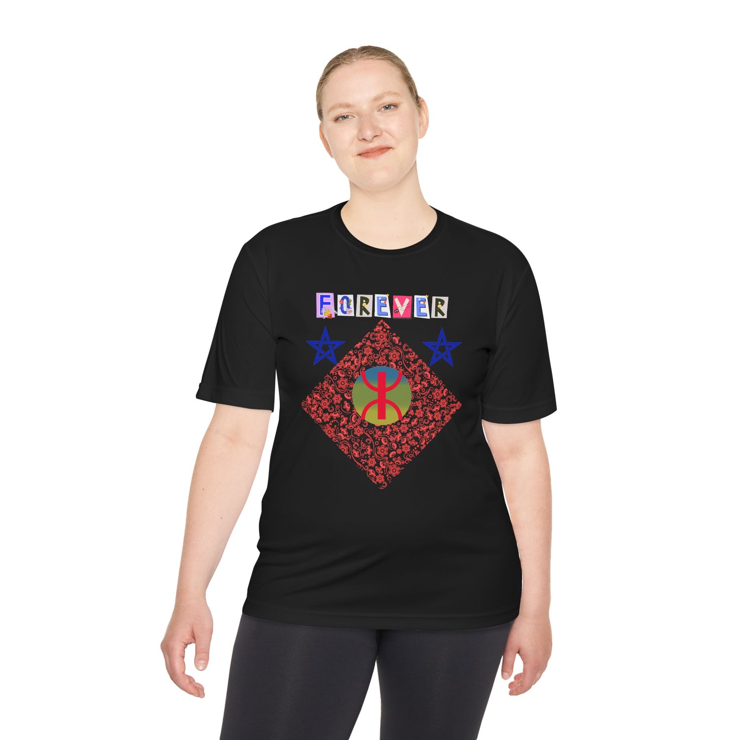 Forever Design Unisex Moisture Wicking Tee, Stylish Activewear, Summer Workout Shirt, Gifts for Fitness Lovers, Casual Comfort Top, Moisture