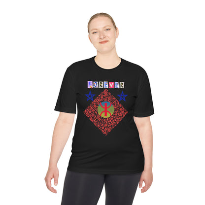 Forever Design Unisex Moisture Wicking Tee, Stylish Activewear, Summer Workout Shirt, Gifts for Fitness Lovers, Casual Comfort Top, Moisture