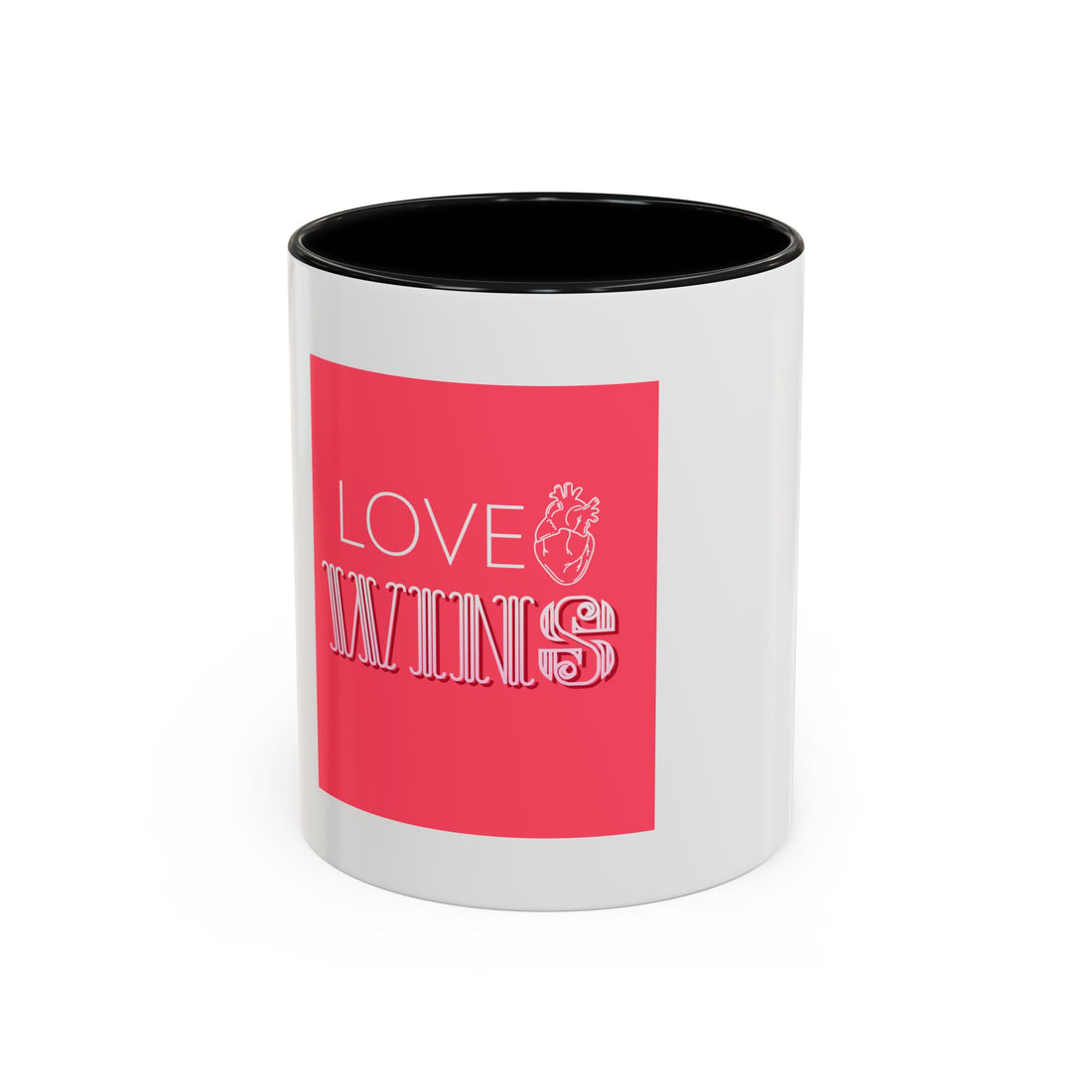 Tasse en Céramique Accentuée love wins- 11 oz &amp;amp; 15 oz, Poignée Ergonomique, Sans Plomb &amp;amp; BPA