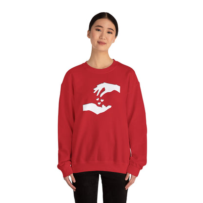 Sweatshirt  Unisexe Confortable  Mélange équilibré de 50% coton et 50% polyester &quot;hands love&quot;