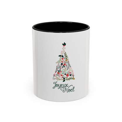 Tasse en Céramique Accentuée sapin joyeux noel - 11 oz &amp; 15 oz, Poignée Ergonomique, Sans Plomb &amp; BPA