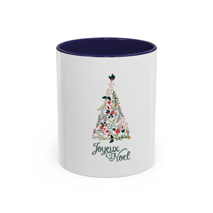 Tasse en Céramique Accentuée sapin joyeux noel - 11 oz &amp; 15 oz, Poignée Ergonomique, Sans Plomb &amp; BPA