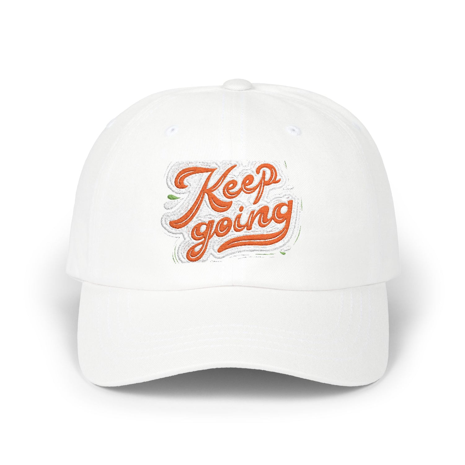 Keep Going Classic Dad Cap - Motivational Hat for Everyday Wear, Gift for Dad, Casual Style, Summer Accessory, Outdoor Cap. Embroidered Text