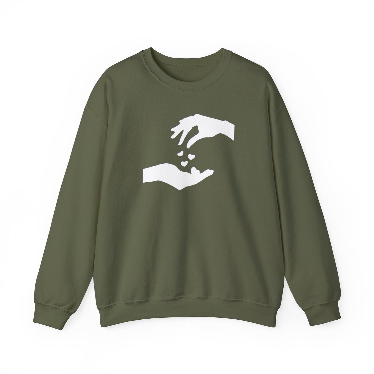 Sweatshirt  Unisexe Confortable  Mélange équilibré de 50% coton et 50% polyester &quot;hands love&quot;