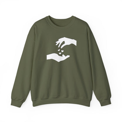 Sweatshirt  Unisexe Confortable  Mélange équilibré de 50% coton et 50% polyester &quot;hands love&quot;