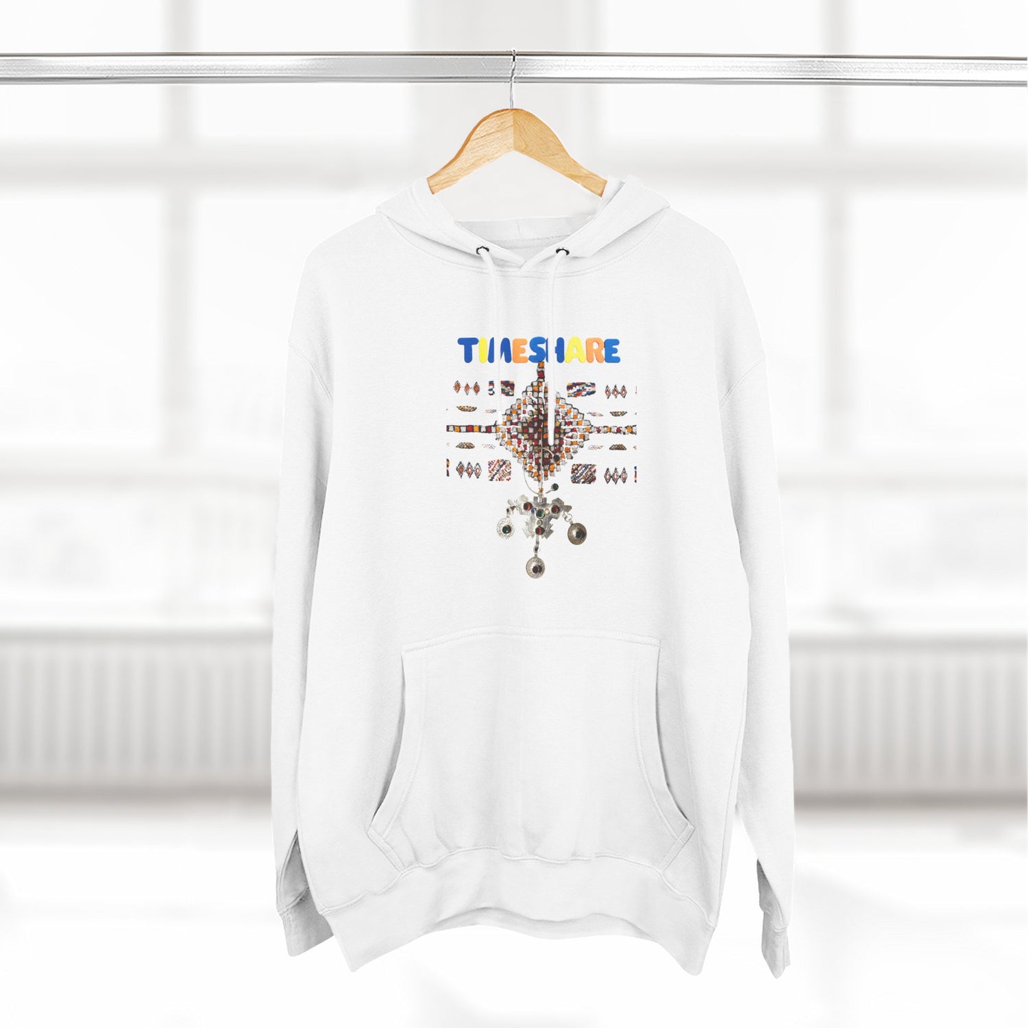 Cozy Artistic Fleece Hoodie, Three-Panel Sweatshirt for Casual Days, Travel and Gifts, Timeshare Theme Apparel