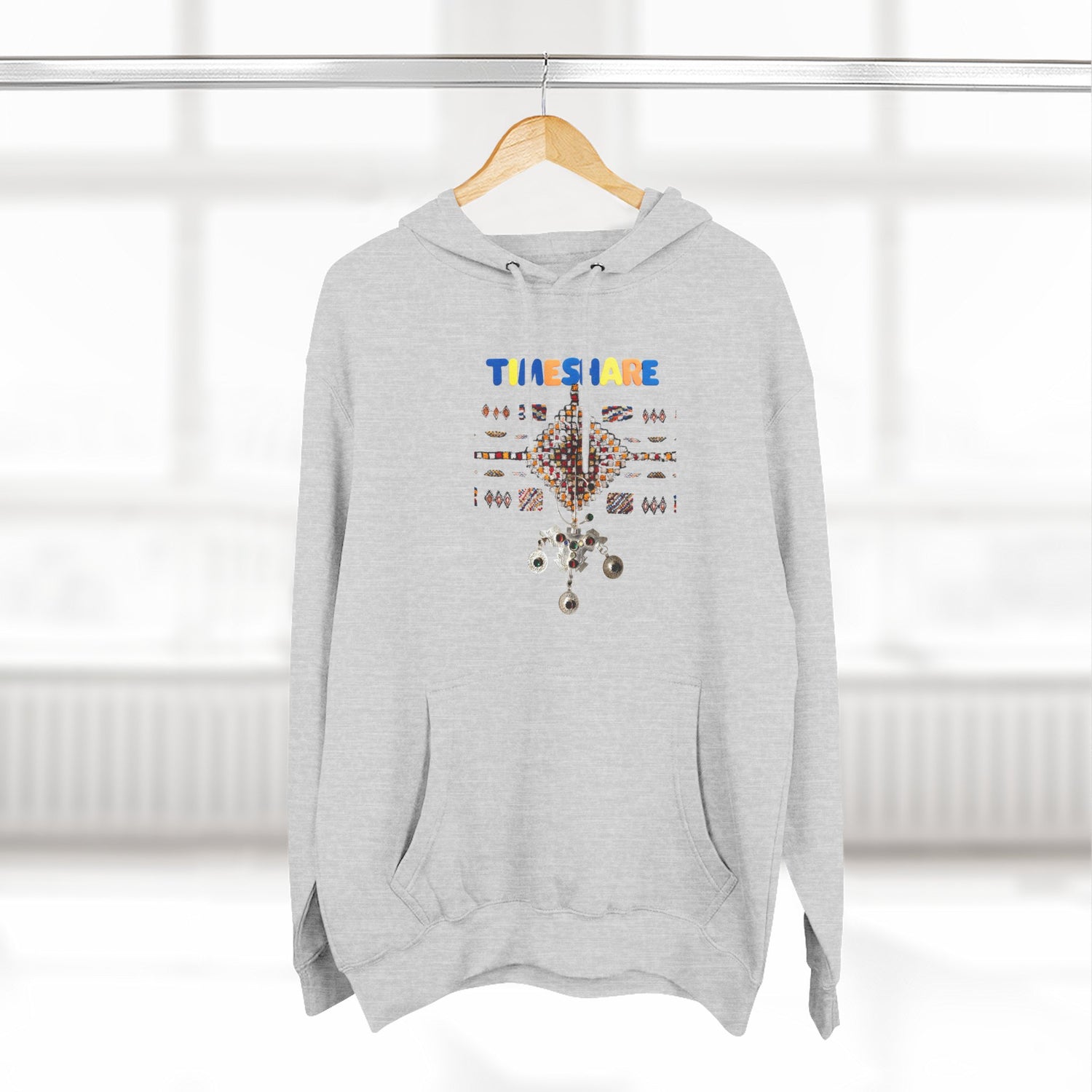 Cozy Artistic Fleece Hoodie, Three-Panel Sweatshirt for Casual Days, Travel and Gifts, Timeshare Theme Apparel