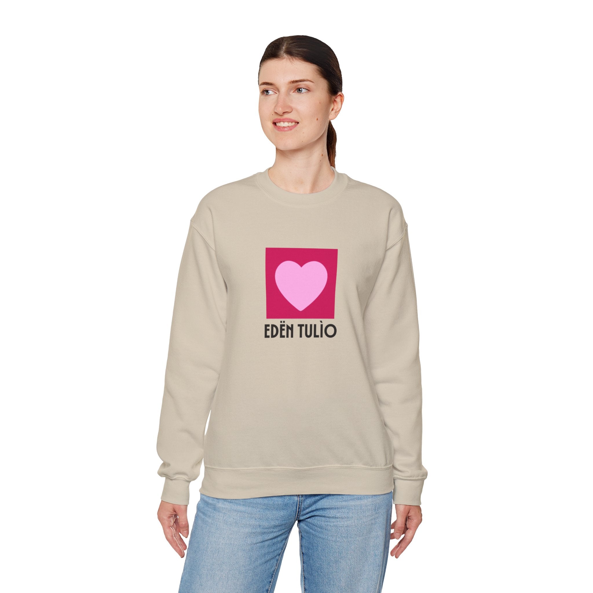Sweat-shirt Ras du Cou coeur Unisexe en Mélange Épais