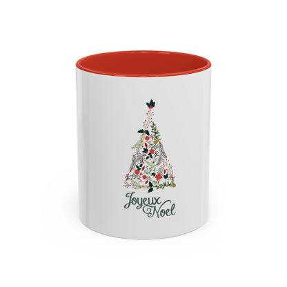 Tasse en Céramique Accentuée sapin joyeux noel - 11 oz &amp; 15 oz, Poignée Ergonomique, Sans Plomb &amp; BPA