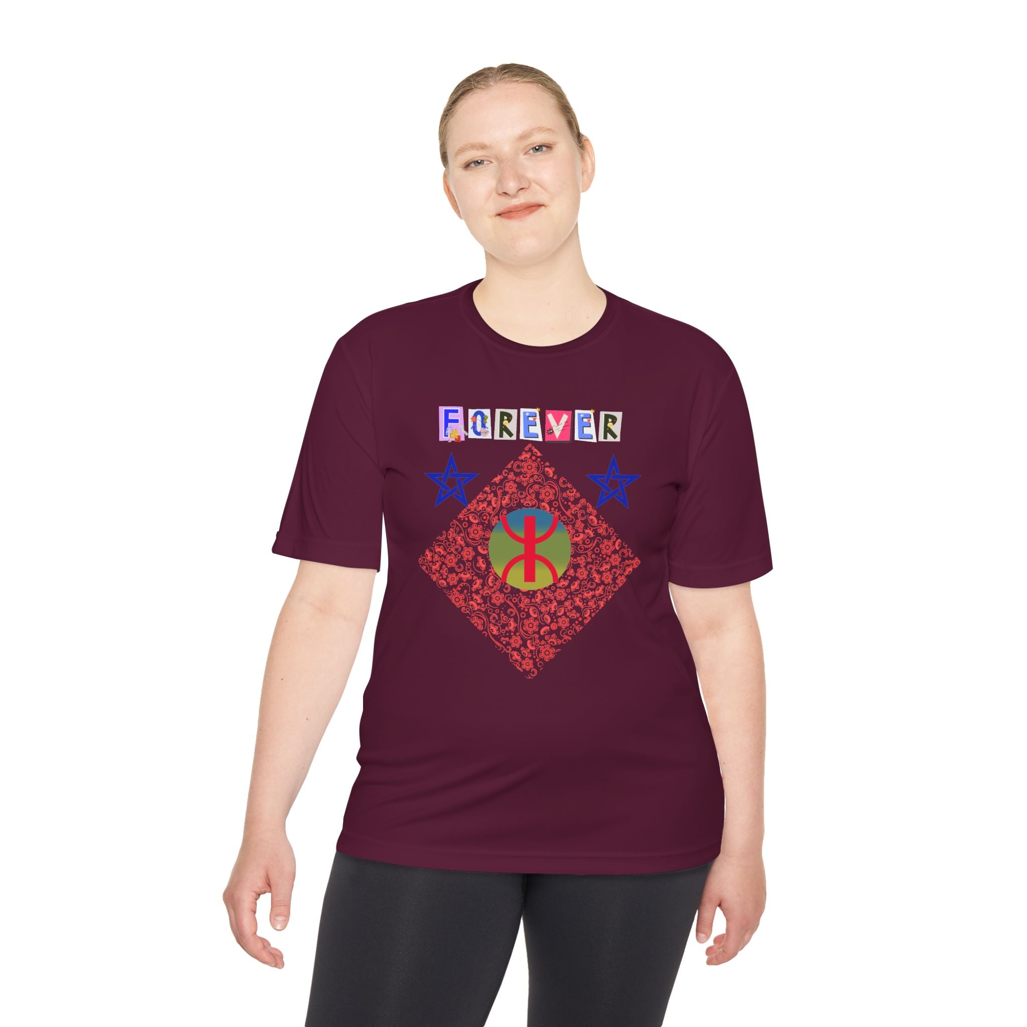 Forever Design Unisex Moisture Wicking Tee, Stylish Activewear, Summer Workout Shirt, Gifts for Fitness Lovers, Casual Comfort Top, Moisture