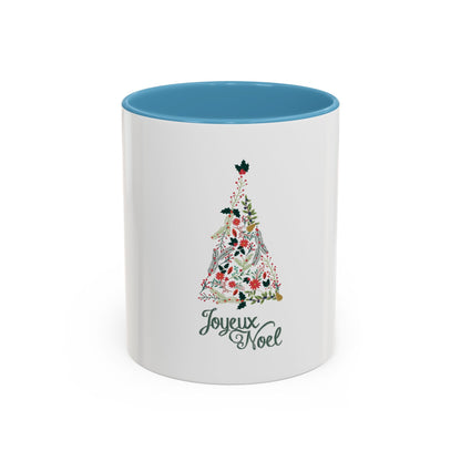 Tasse en Céramique Accentuée sapin joyeux noel - 11 oz &amp; 15 oz, Poignée Ergonomique, Sans Plomb &amp; BPA
