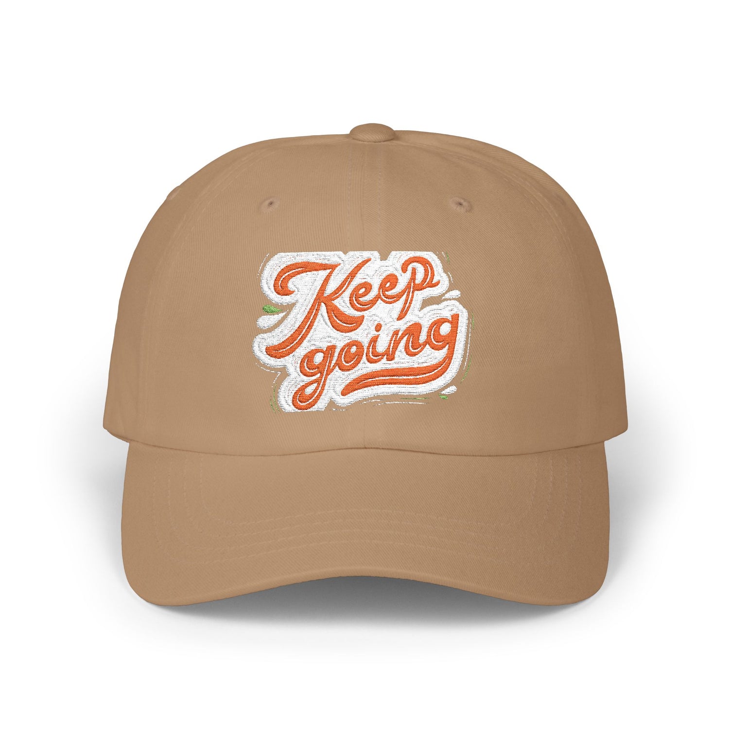 Keep Going Classic Dad Cap - Motivational Hat for Everyday Wear, Gift for Dad, Casual Style, Summer Accessory, Outdoor Cap. Embroidered Text