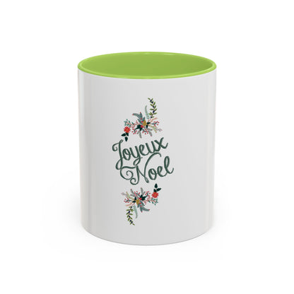 Tasse en Céramique Accentuée joyeux noel  - 11 oz &amp; 15 oz, Poignée Ergonomique, Sans Plomb &amp; BPA