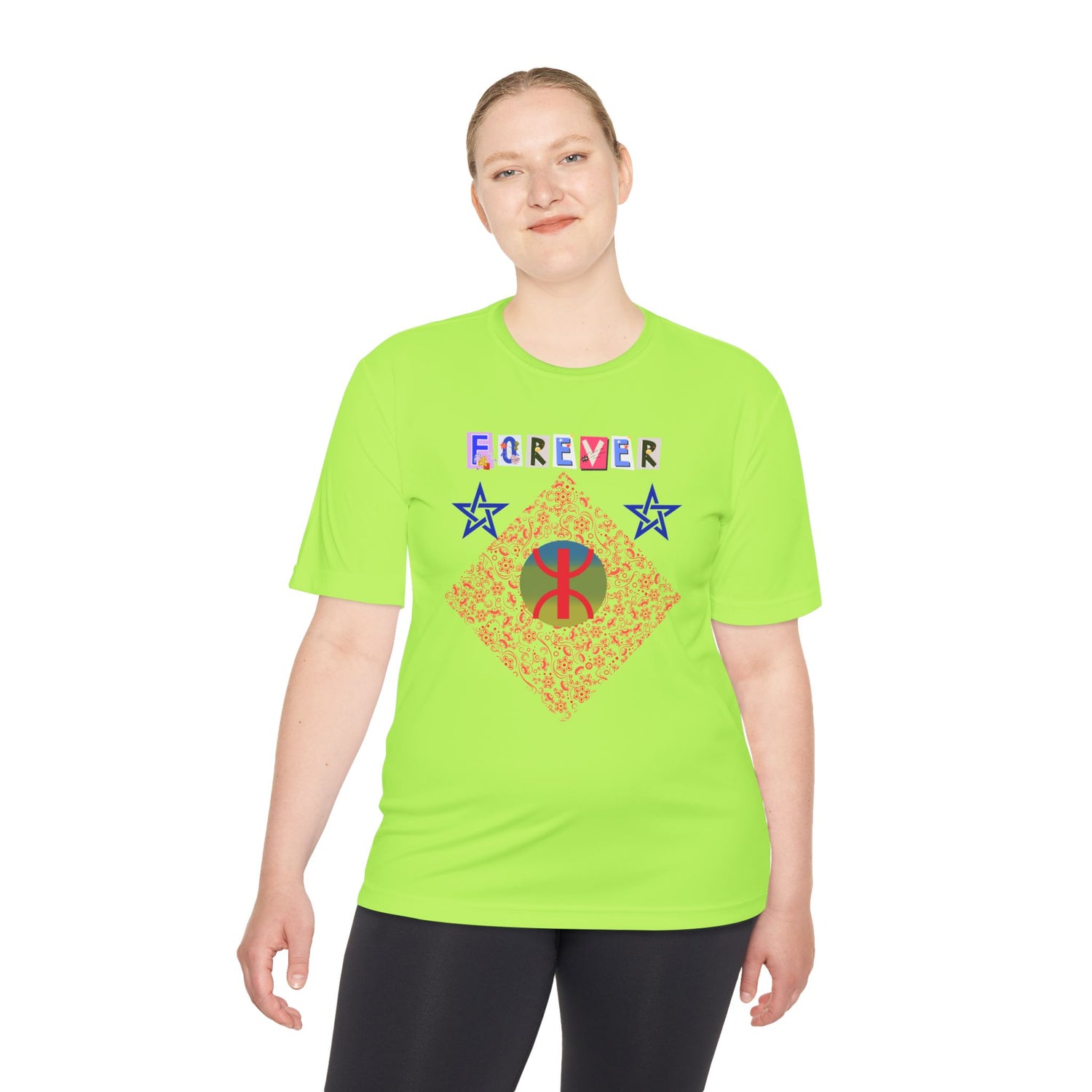 Forever Design Unisex Moisture Wicking Tee, Stylish Activewear, Summer Workout Shirt, Gifts for Fitness Lovers, Casual Comfort Top, Moisture