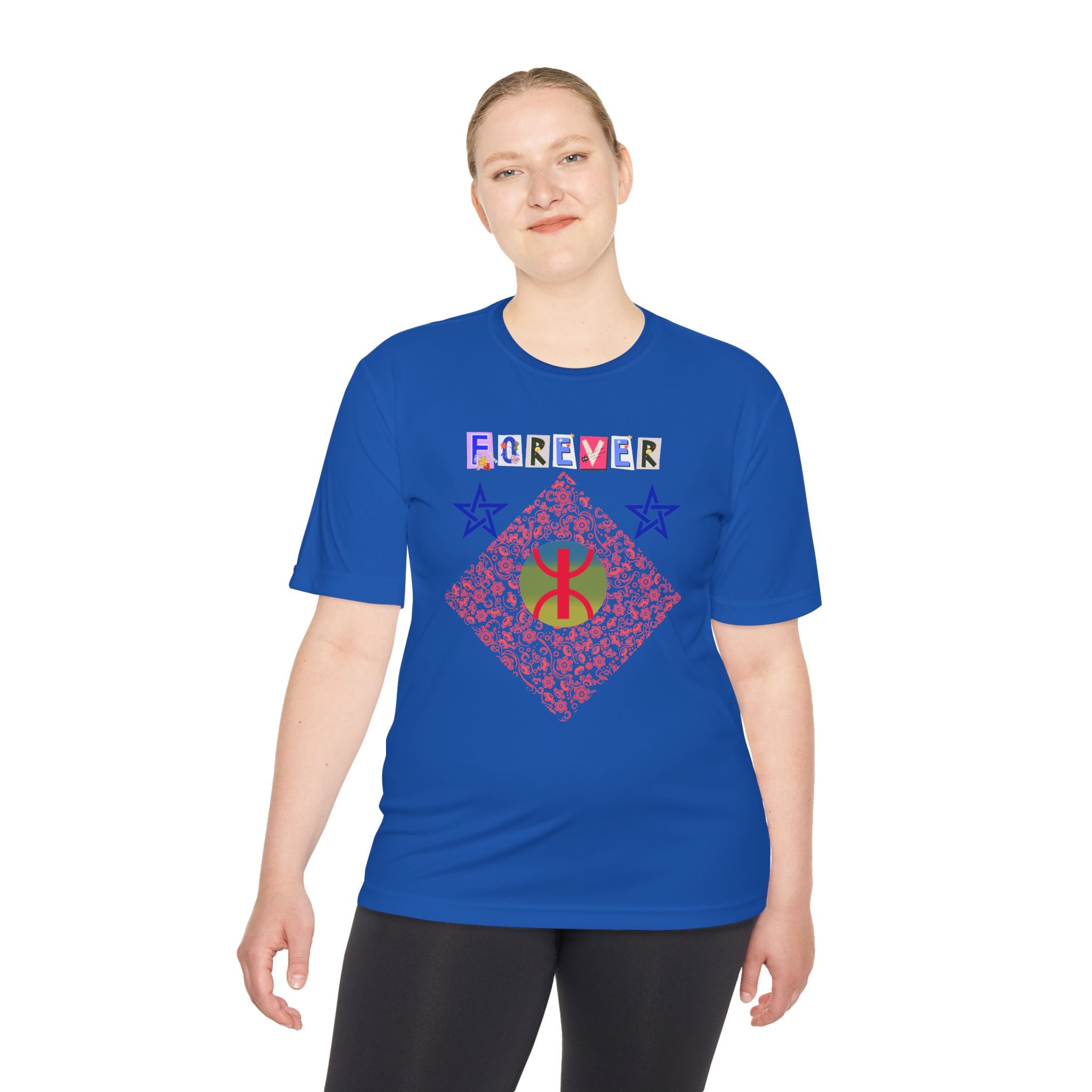 Forever Design Unisex Moisture Wicking Tee, Stylish Activewear, Summer Workout Shirt, Gifts for Fitness Lovers, Casual Comfort Top, Moisture