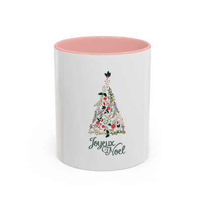 Tasse en Céramique Accentuée sapin joyeux noel - 11 oz &amp; 15 oz, Poignée Ergonomique, Sans Plomb &amp; BPA