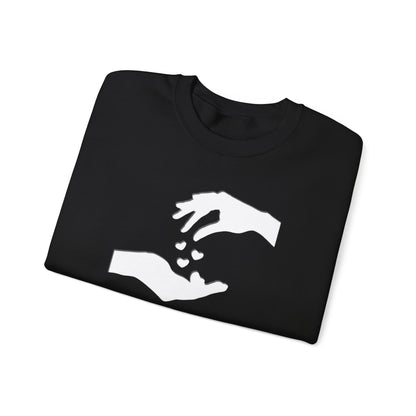 Sweatshirt  Unisexe Confortable  Mélange équilibré de 50% coton et 50% polyester &quot;hands love&quot;