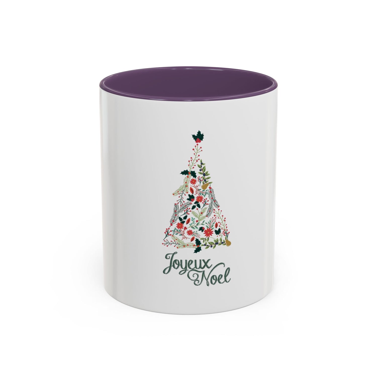 Tasse en Céramique Accentuée sapin joyeux noel - 11 oz &amp; 15 oz, Poignée Ergonomique, Sans Plomb &amp; BPA