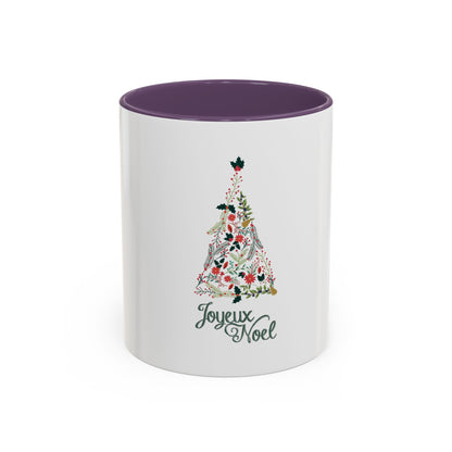 Tasse en Céramique Accentuée sapin joyeux noel - 11 oz &amp; 15 oz, Poignée Ergonomique, Sans Plomb &amp; BPA